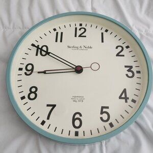 Sterling & Noble Light Teal Blue 11.5 inch Wall Clock